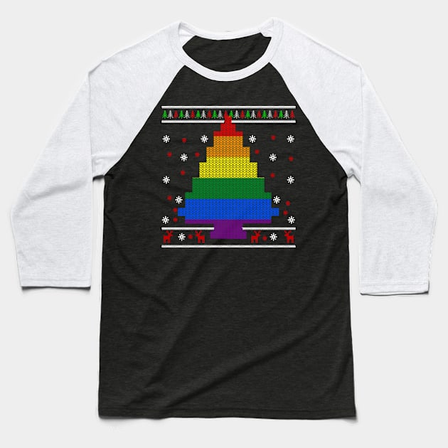 LGBT Christmas Tree T-shirt Baseball T-Shirt by songngammo6